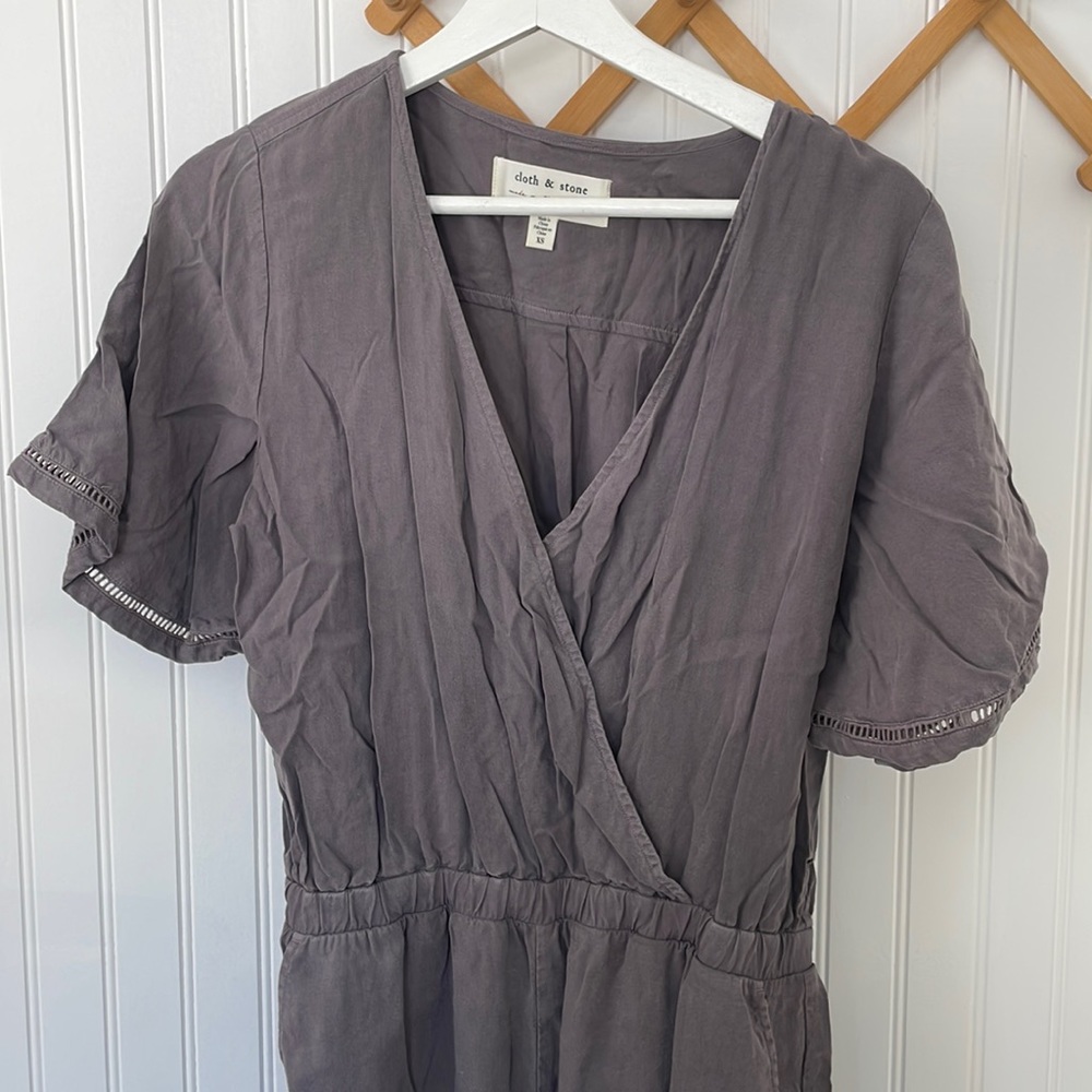cute airy anthropologie Lavender/pewter Jumpsuit Size XS